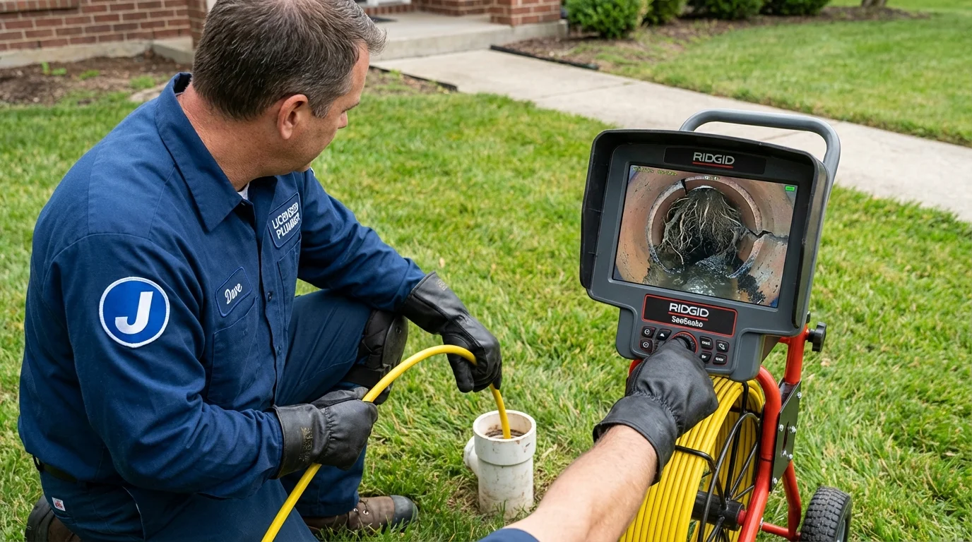 Sewer camera inspection being performed by Johns Plumbing LLC in Pasco