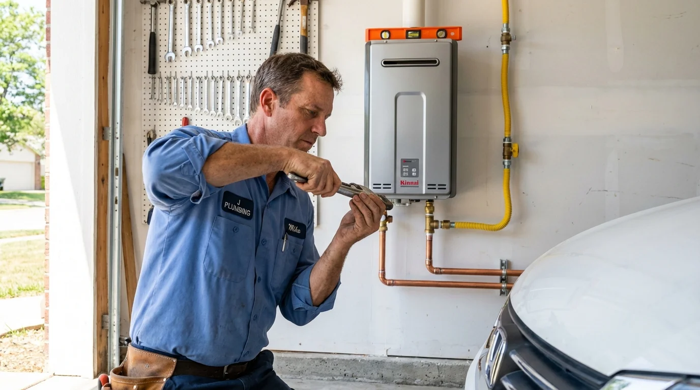 Tankless water heater installation by a Johns Plumbing LLC plumber in Pasco